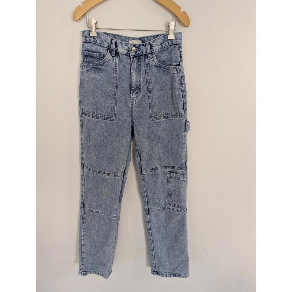 Retrod Women's Cargo Jeans Size 27 Streetwear Gorpcore Denim Cotton Grunge